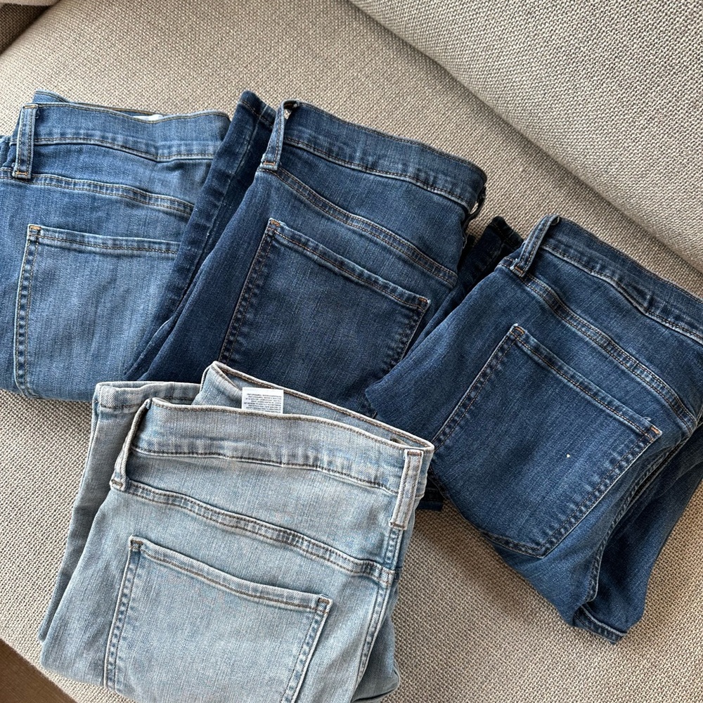 Banana Republic Women's Cropped Bootcut Jeans in Dark and Light Blue